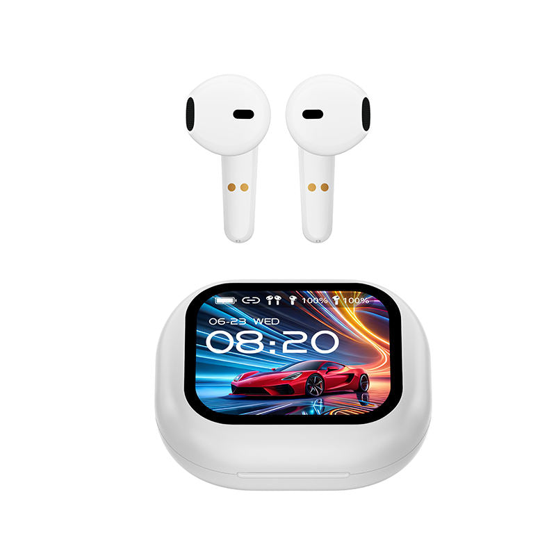 Écouteurs sans fil à écran intelligent E15 T18 ANC + ENC Réduction du bruit Écran tactile Gaming in Ear AI TWS Earphone