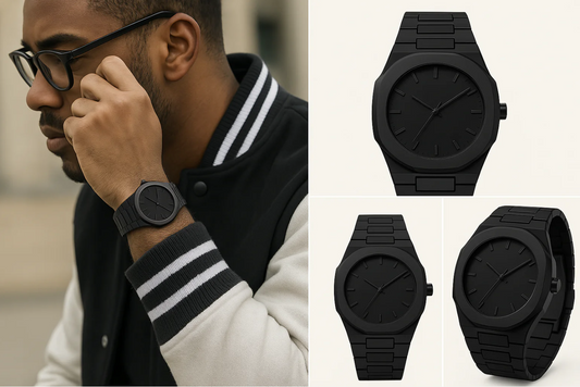 Montre Noire en Polycarbonate – Étanche et Élégante