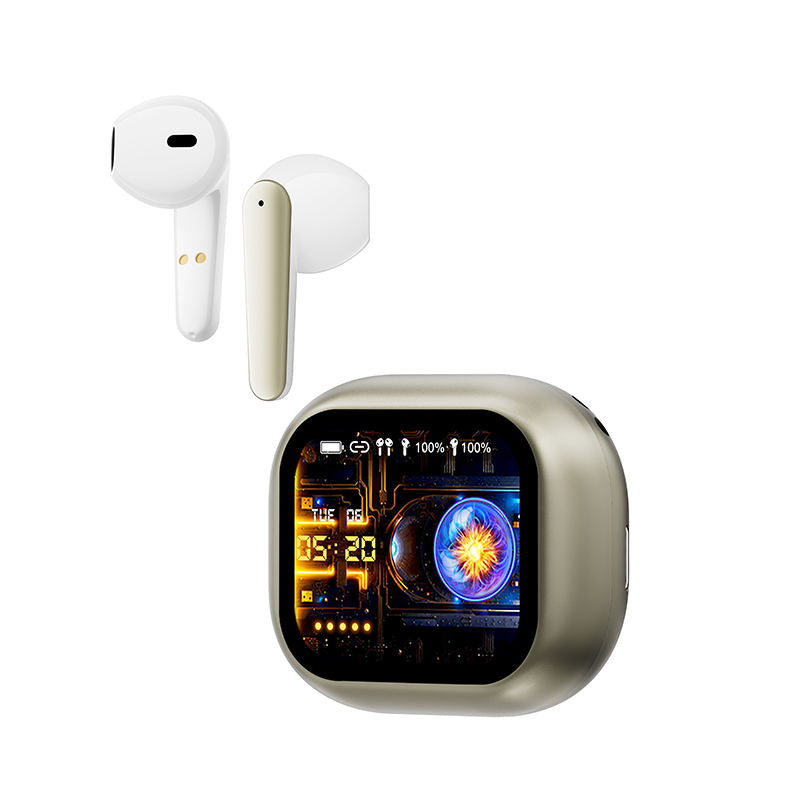 Écouteurs sans fil à écran intelligent E15 T18 ANC + ENC Réduction du bruit Écran tactile Gaming in Ear AI TWS Earphone