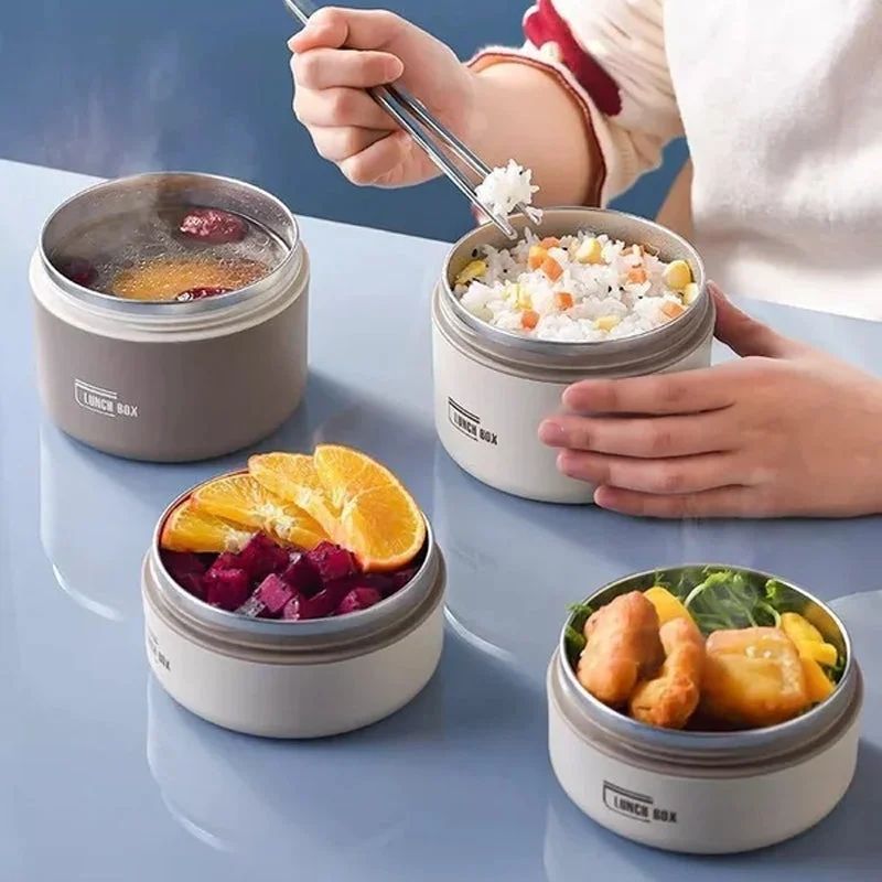 Lunch Box 4 en 1 : Boîte à Lunch Isotherme en Acier Inoxydable