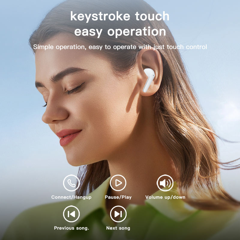 Écouteurs sans fil à écran intelligent E15 T18 ANC + ENC Réduction du bruit Écran tactile Gaming in Ear AI TWS Earphone