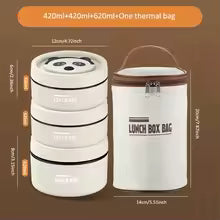 Lunch Box 4 en 1 : Boîte à Lunch Isotherme en Acier Inoxydable