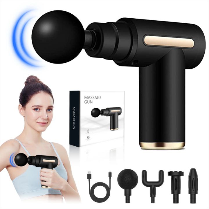 Mini pistolet de massage portable de voyage pour filles, silencieux, électrique et sans fil.