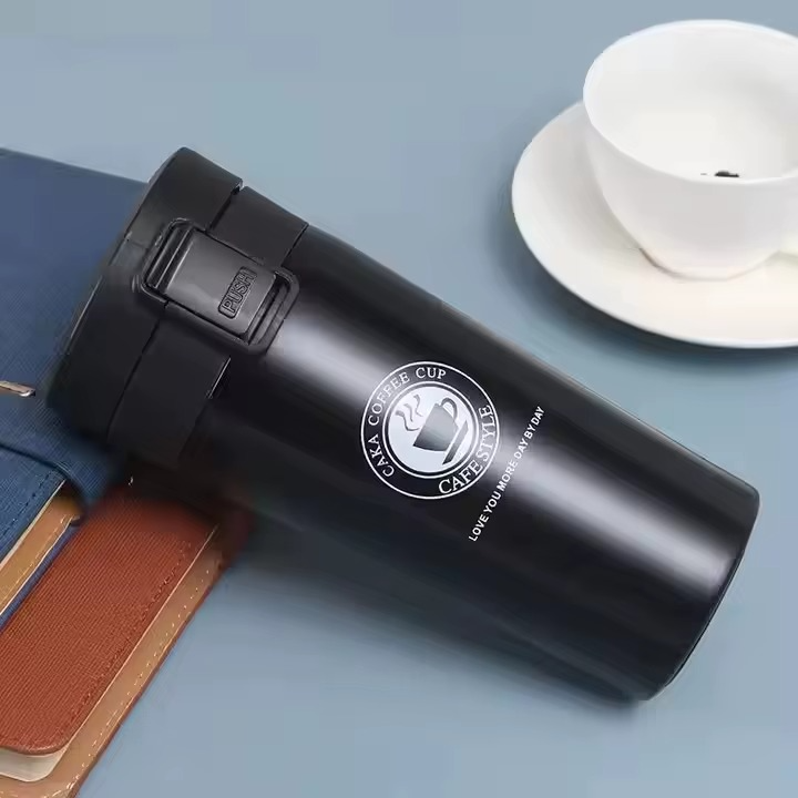 Thermos Tasse à Café en Acier Inoxydable 304 – Double couche, portable, avec couvercle flip "Bounce