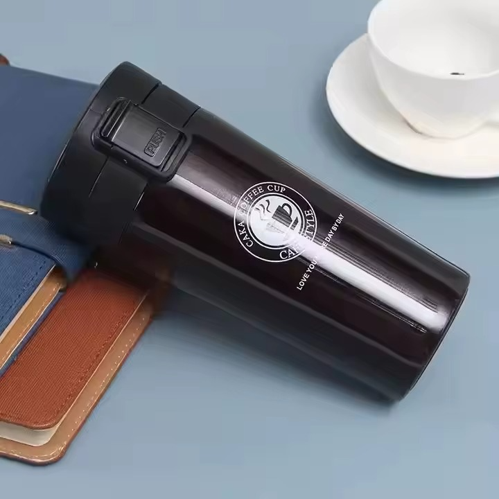 Thermos Tasse à Café en Acier Inoxydable 304 – Double couche, portable, avec couvercle flip "Bounce